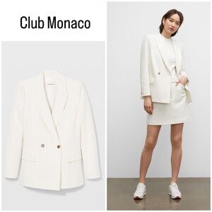 Club Monaco Striped Double-Breasted Blazer
